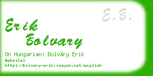 erik bolvary business card